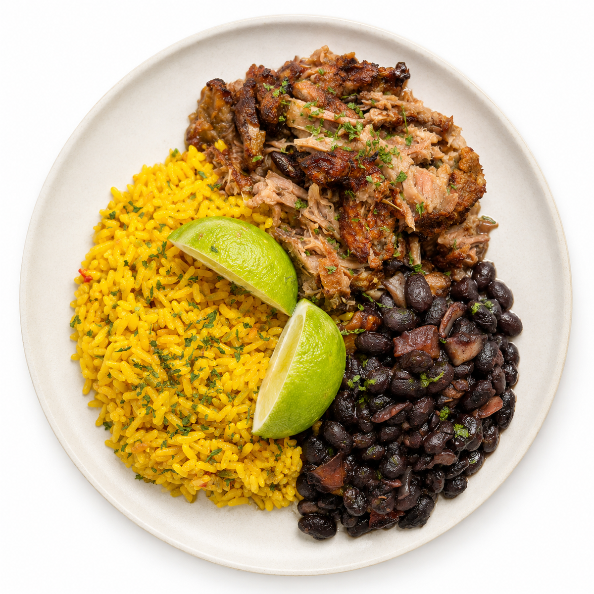 Pork Carnitas Black Beans Yellow Rice (4 Servings)